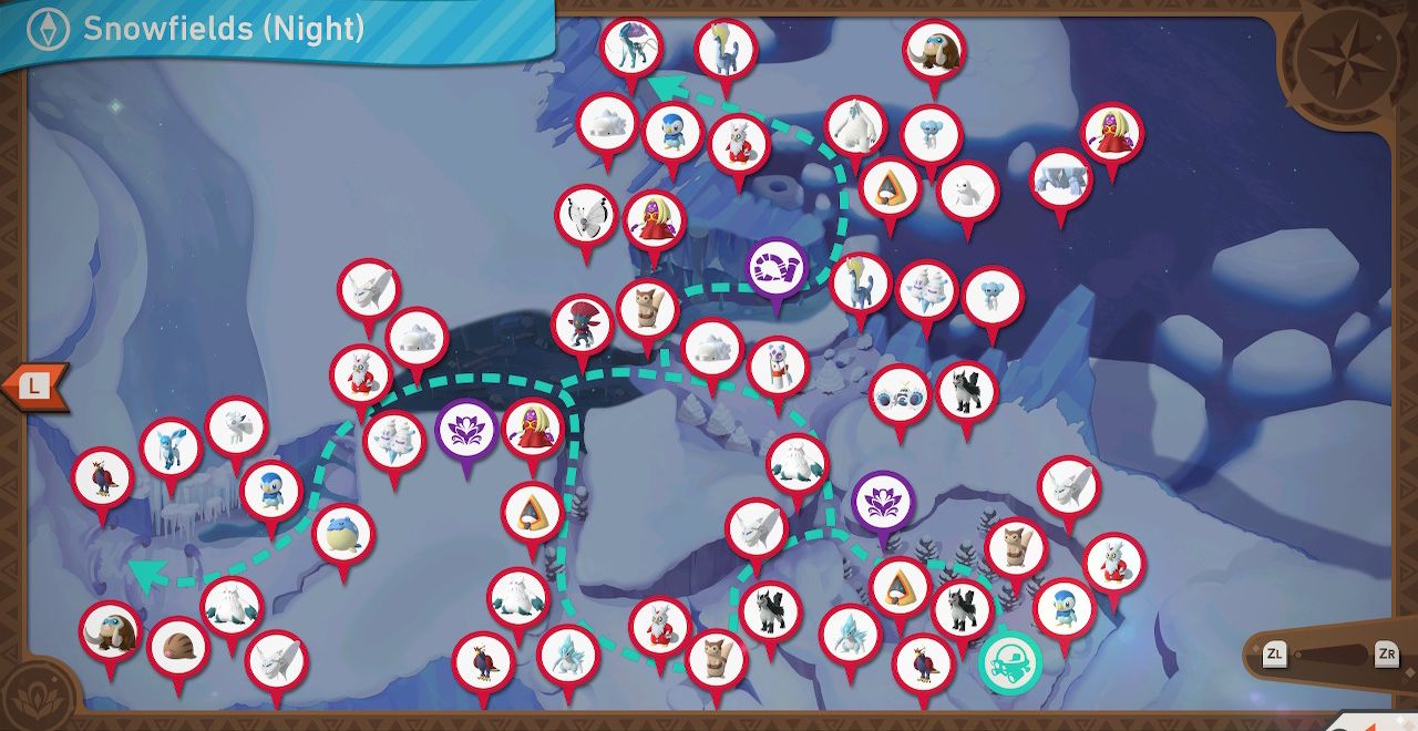 Map of Snowfields (Night)